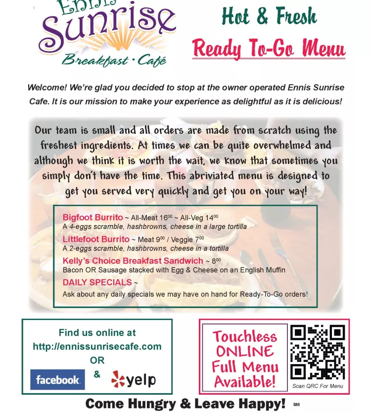 Hot & Fresh Ready To-Go Menu